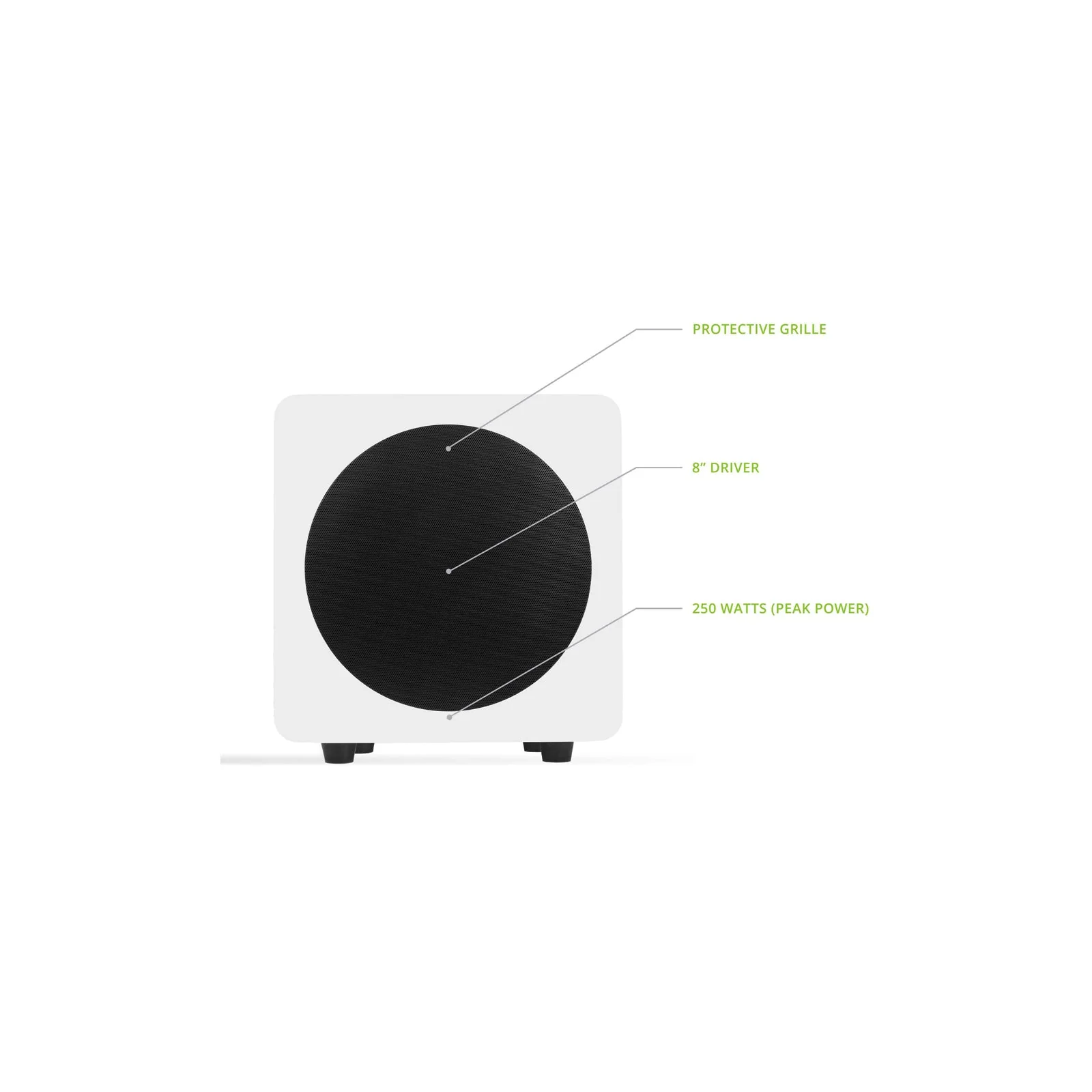Kanto SUB8 Vinyl Subwoofer Matte White - Image 7