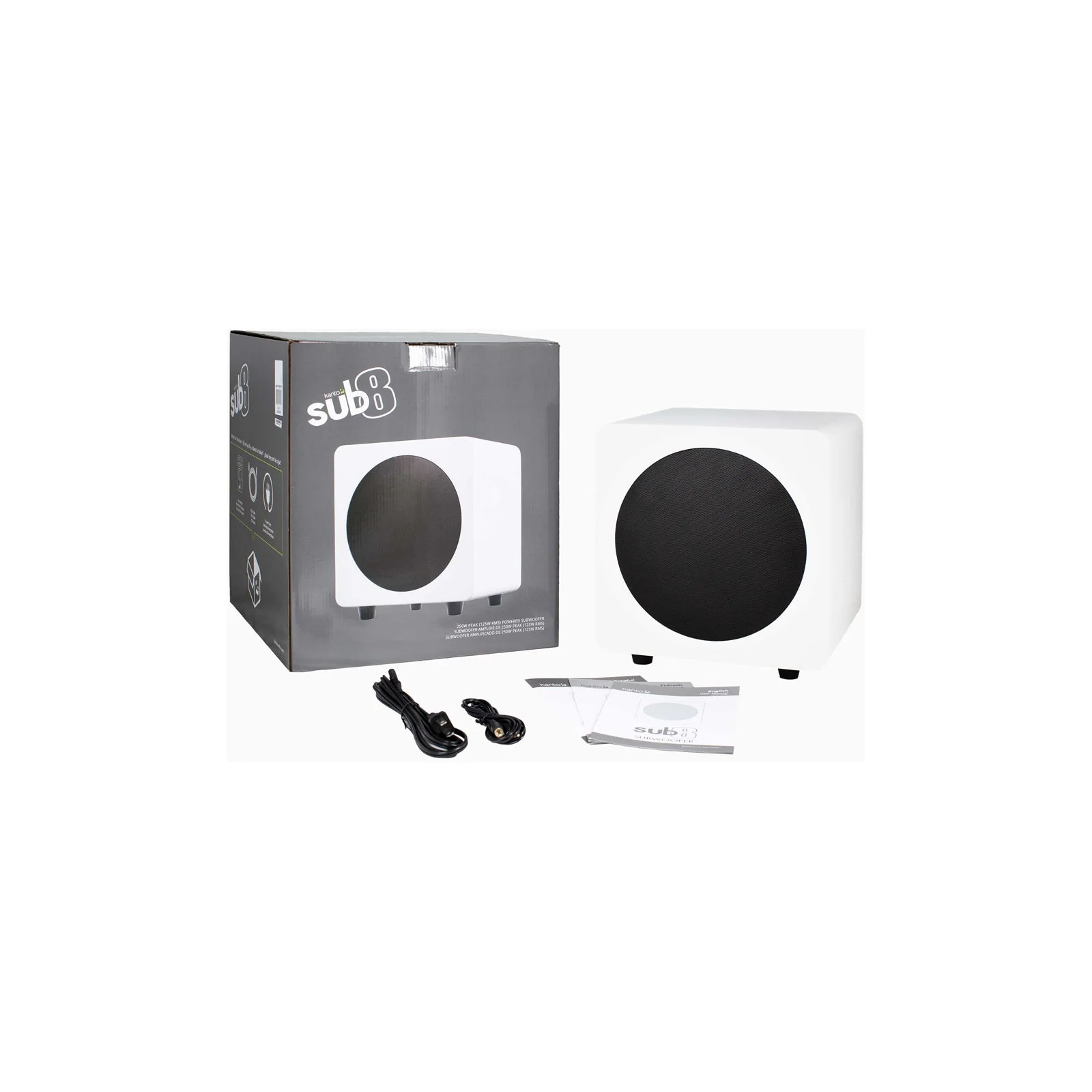 Kanto SUB8 Vinyl Subwoofer Matte White - Image 9