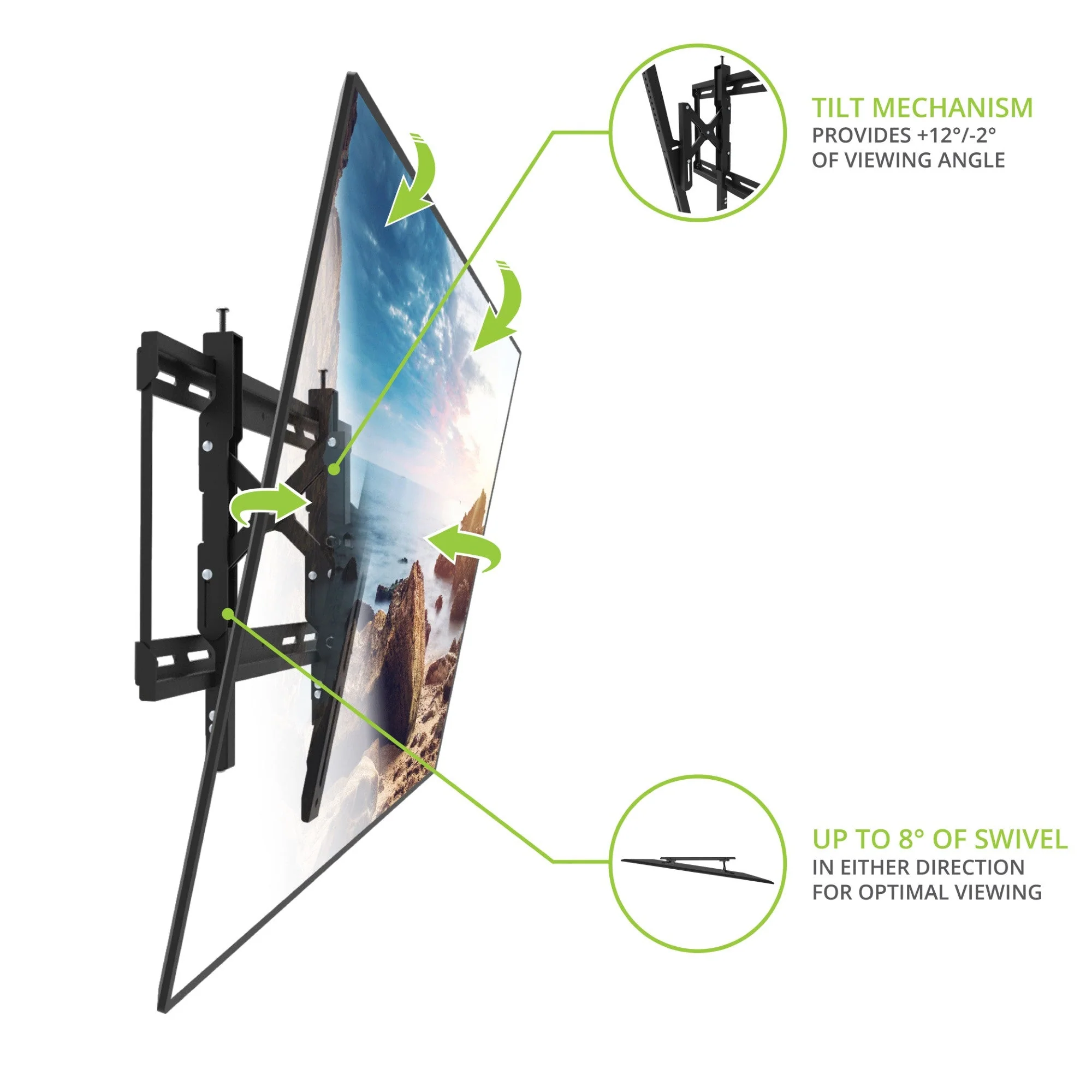 Kanto TE300 Extend And Tilting TV Wall Mount for 43 to 90 inch TVs Black - Image 5