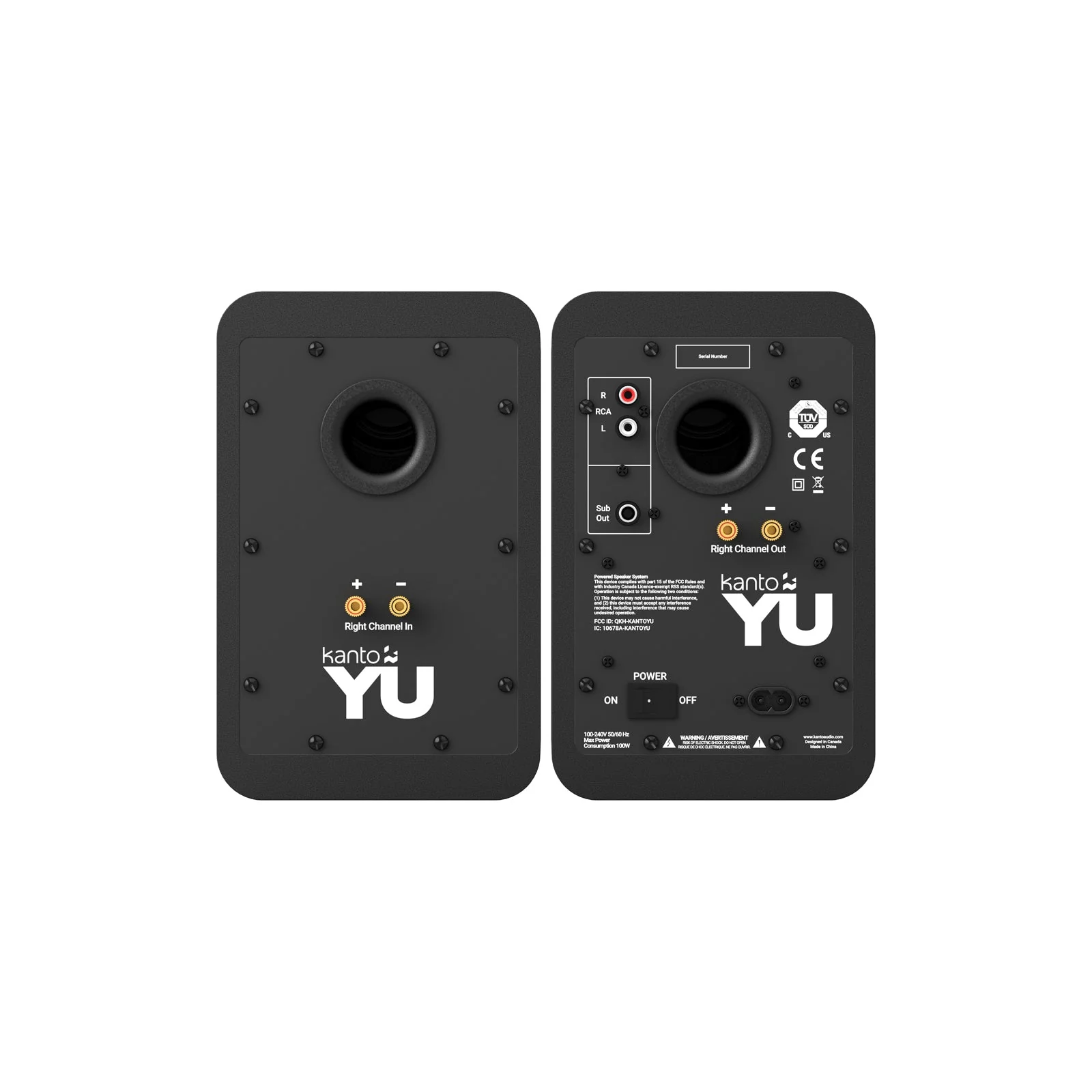 Kanto YU 140W Powered Bookshelf Speakers with Bluetooth Matte Black - Image 6