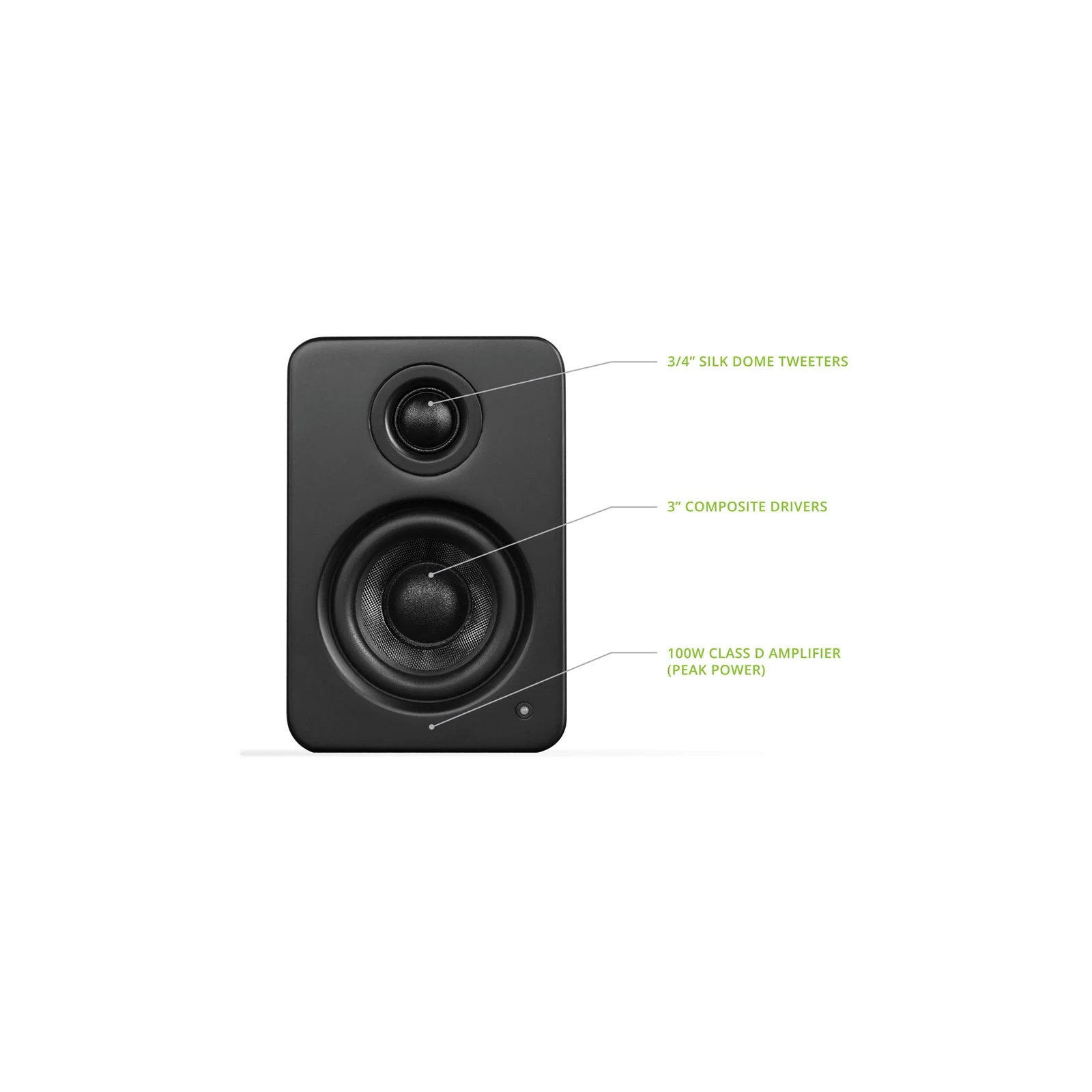 Kanto YU2 Powered Desktop Speakers Matte Black - Image 4