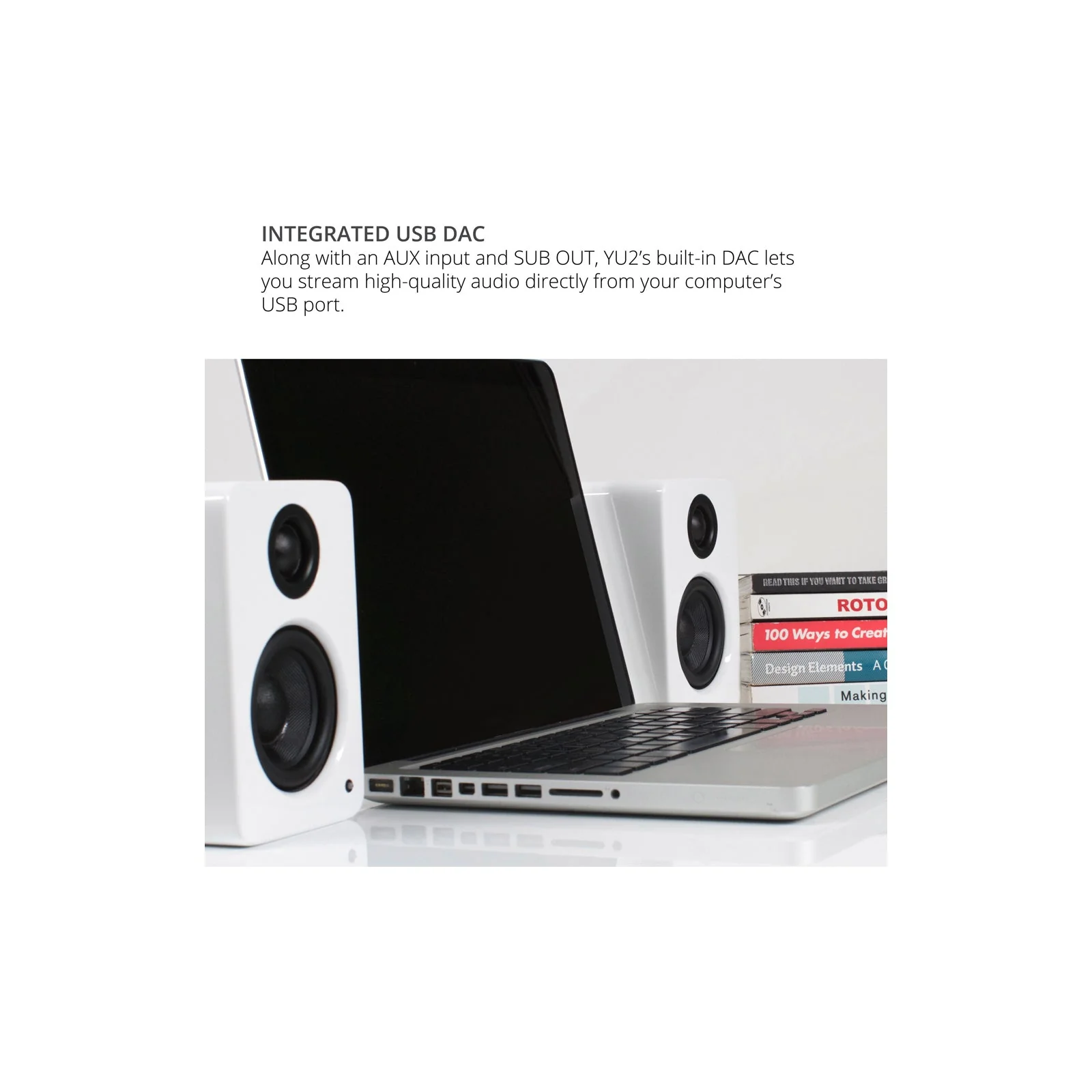Kanto YU2 Powered Desktop Speakers Matte White - Image 8