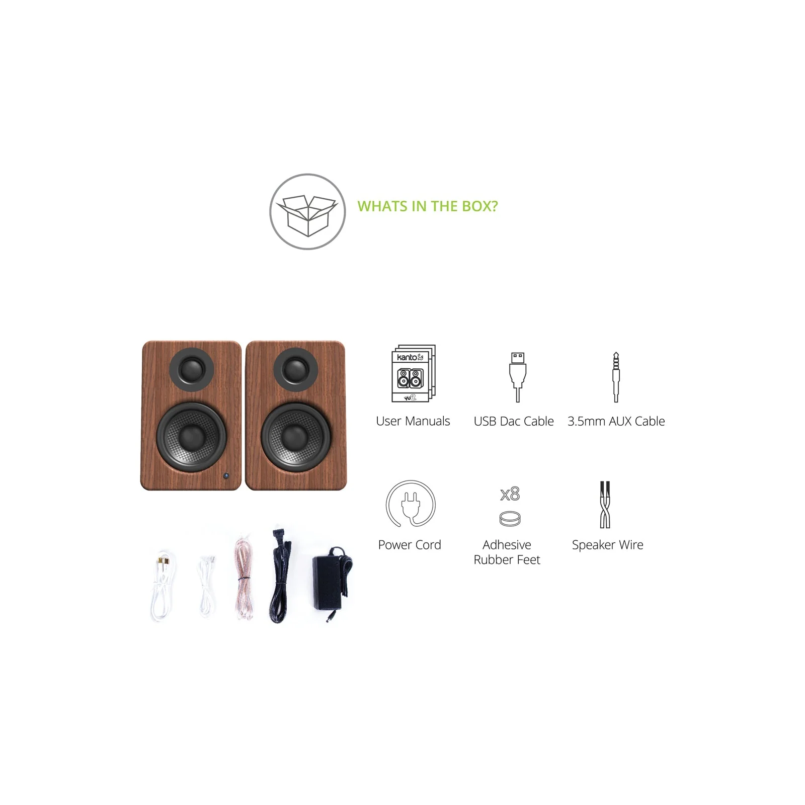 Kanto YU2 Powered Desktop Speakers Walnut - Image 10