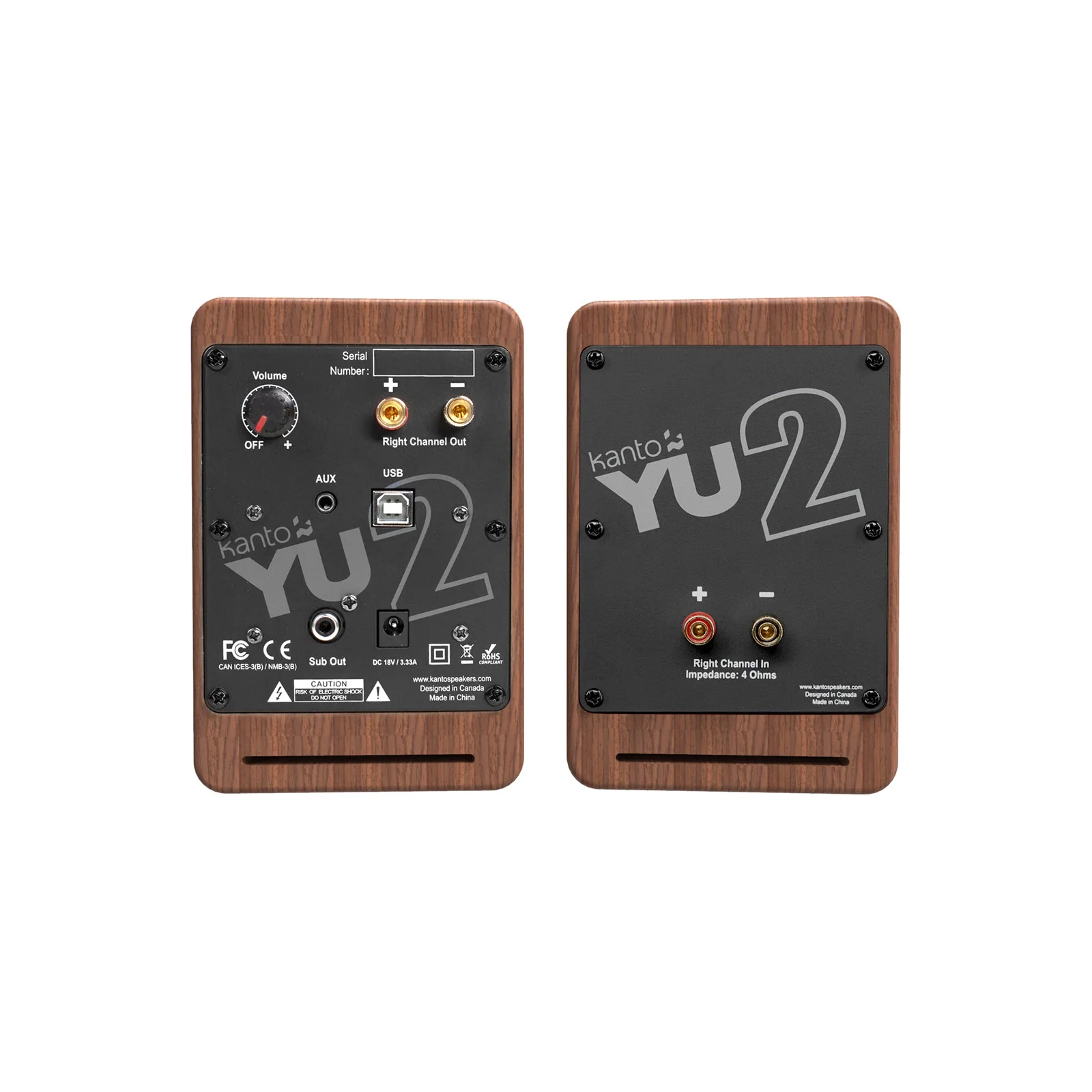 Kanto YU2 Powered Desktop Speakers Walnut - Image 4