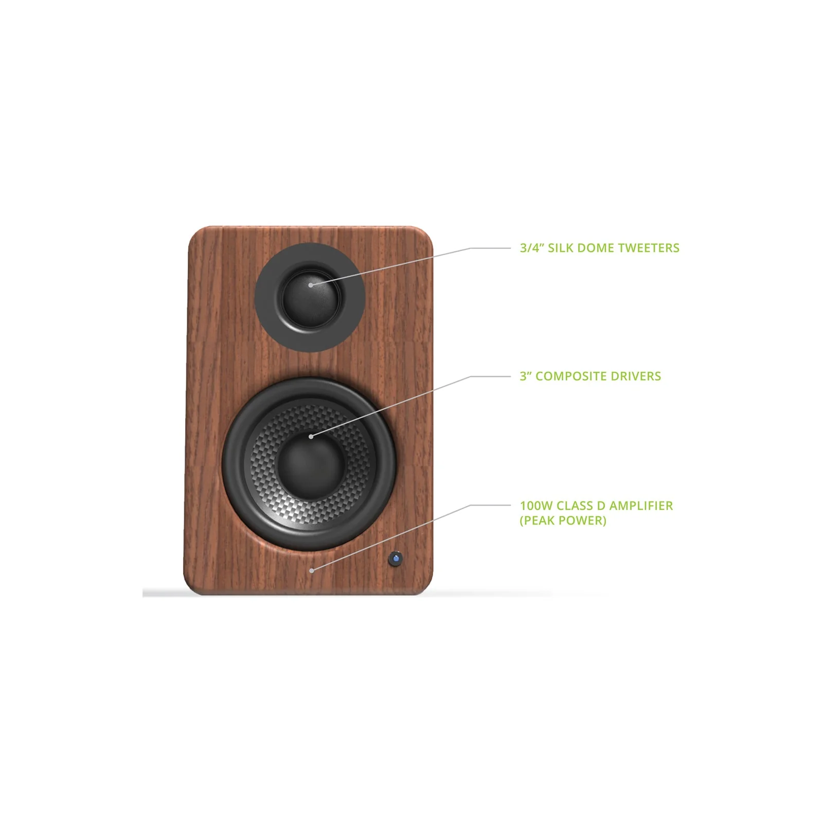 Kanto YU2 Powered Desktop Speakers Walnut - Image 5
