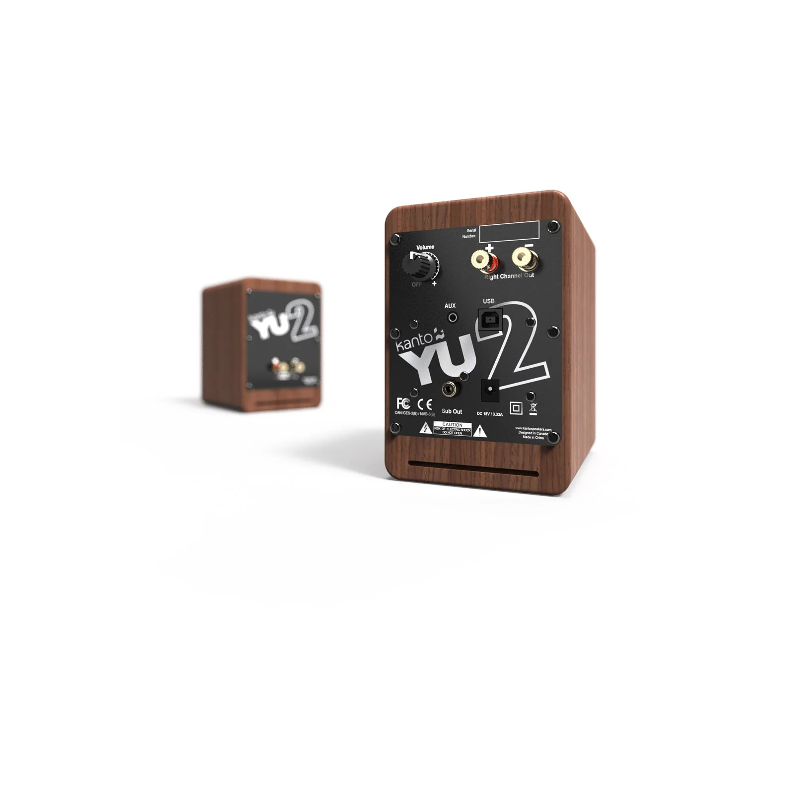 Kanto YU2 Powered Desktop Speakers Walnut - Image 7