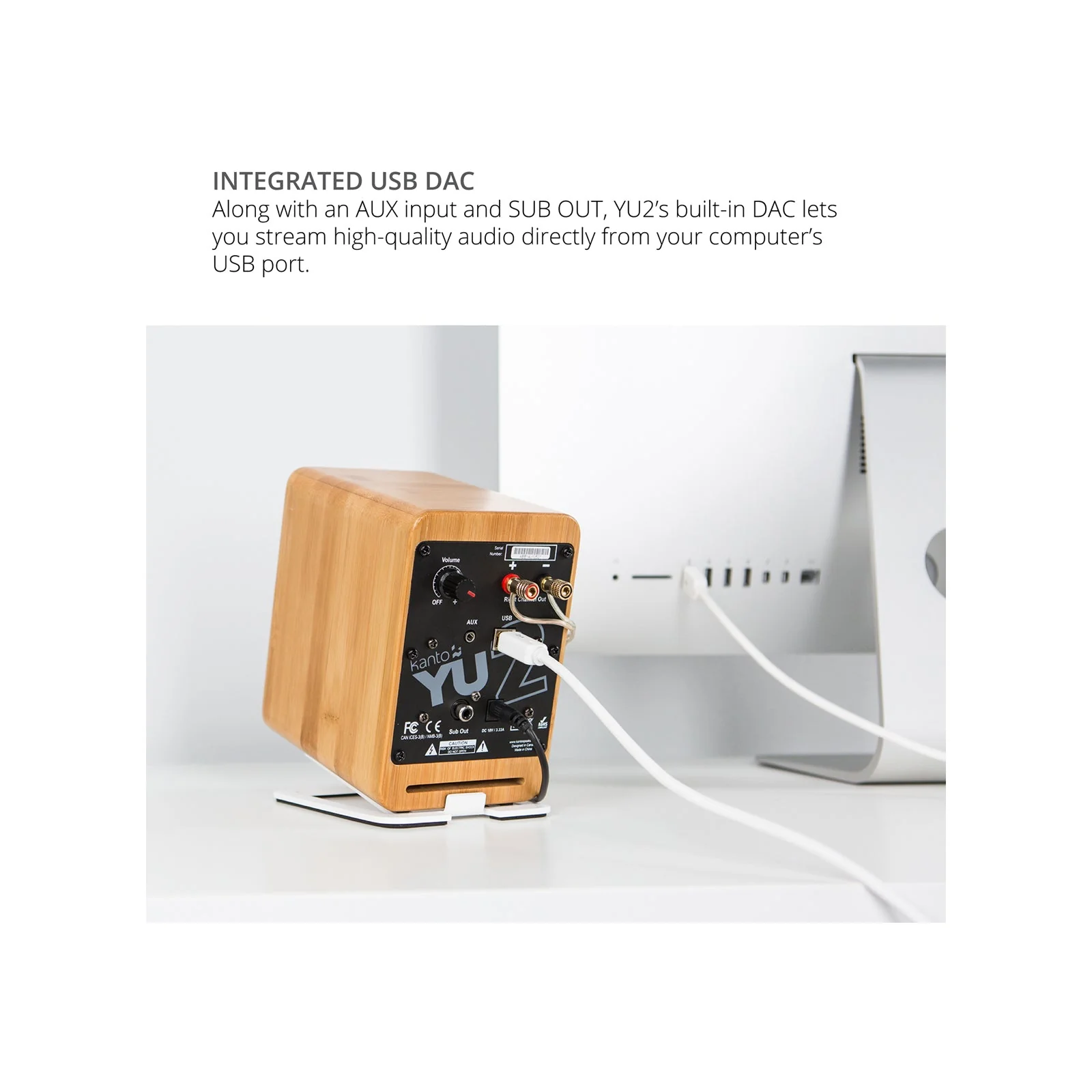 Kanto YU2 Powered Desktop Speakers Walnut - Image 8