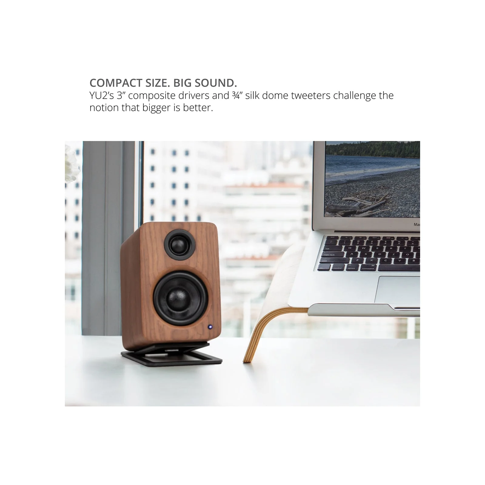 Kanto YU2 Powered Desktop Speakers Walnut - Image 9