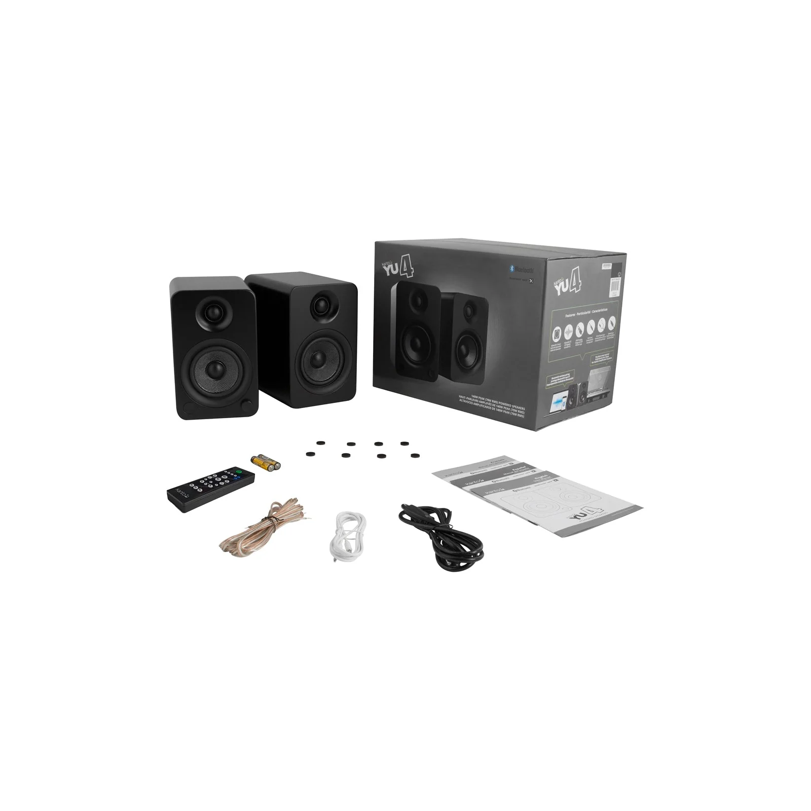Kanto YU4 Powered Bookshelf Speakers With Bluetooth Matte Black - Image 7