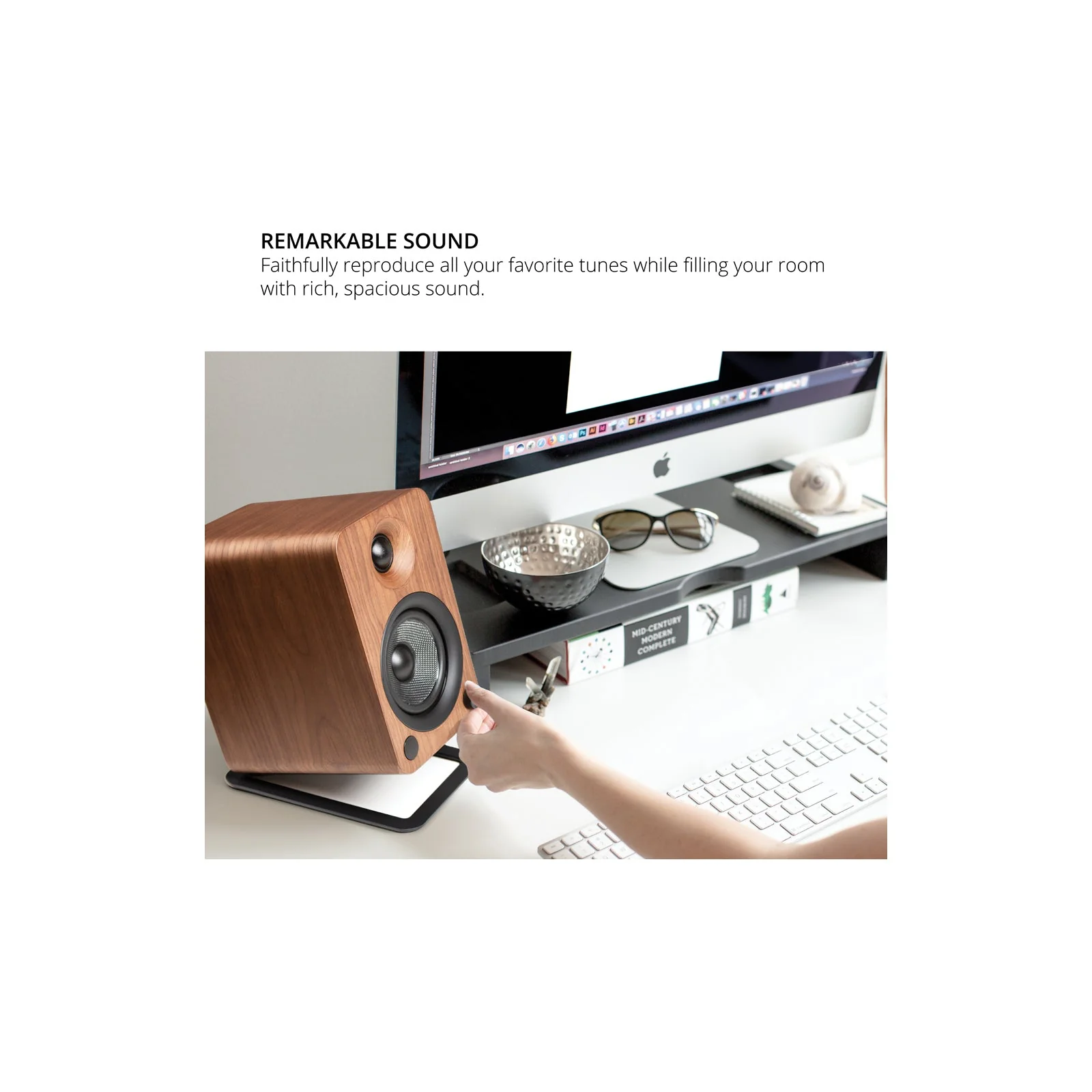 Kanto YU4 Powered Bookshelf Speakers With Bluetooth Walnut - Image 10