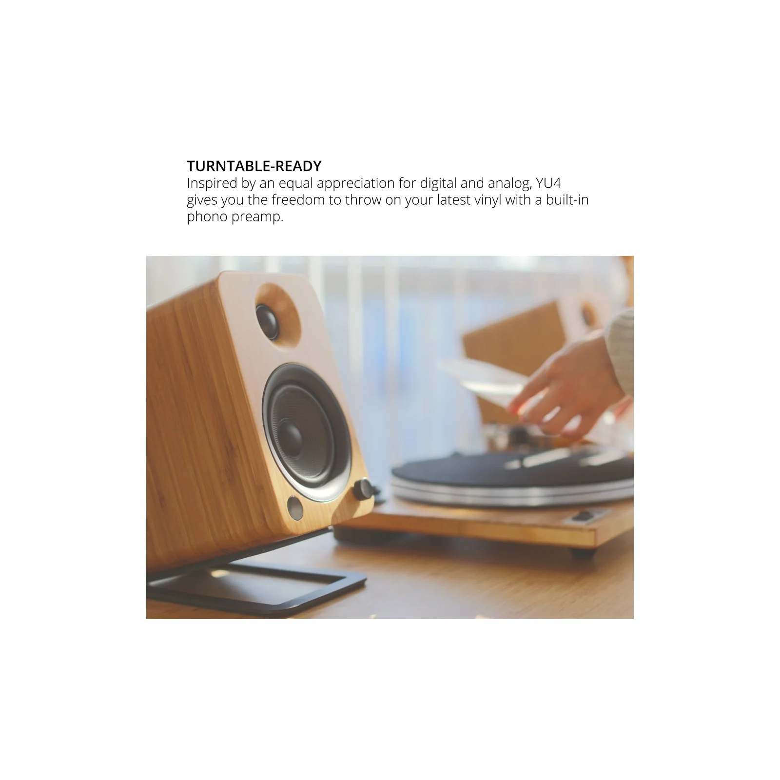 Kanto YU4 Powered Bookshelf Speakers With Bluetooth Walnut - Image 12