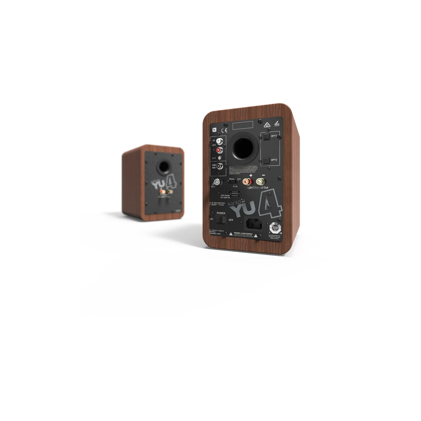 Kanto YU4 Powered Bookshelf Speakers With Bluetooth Walnut - Image 5