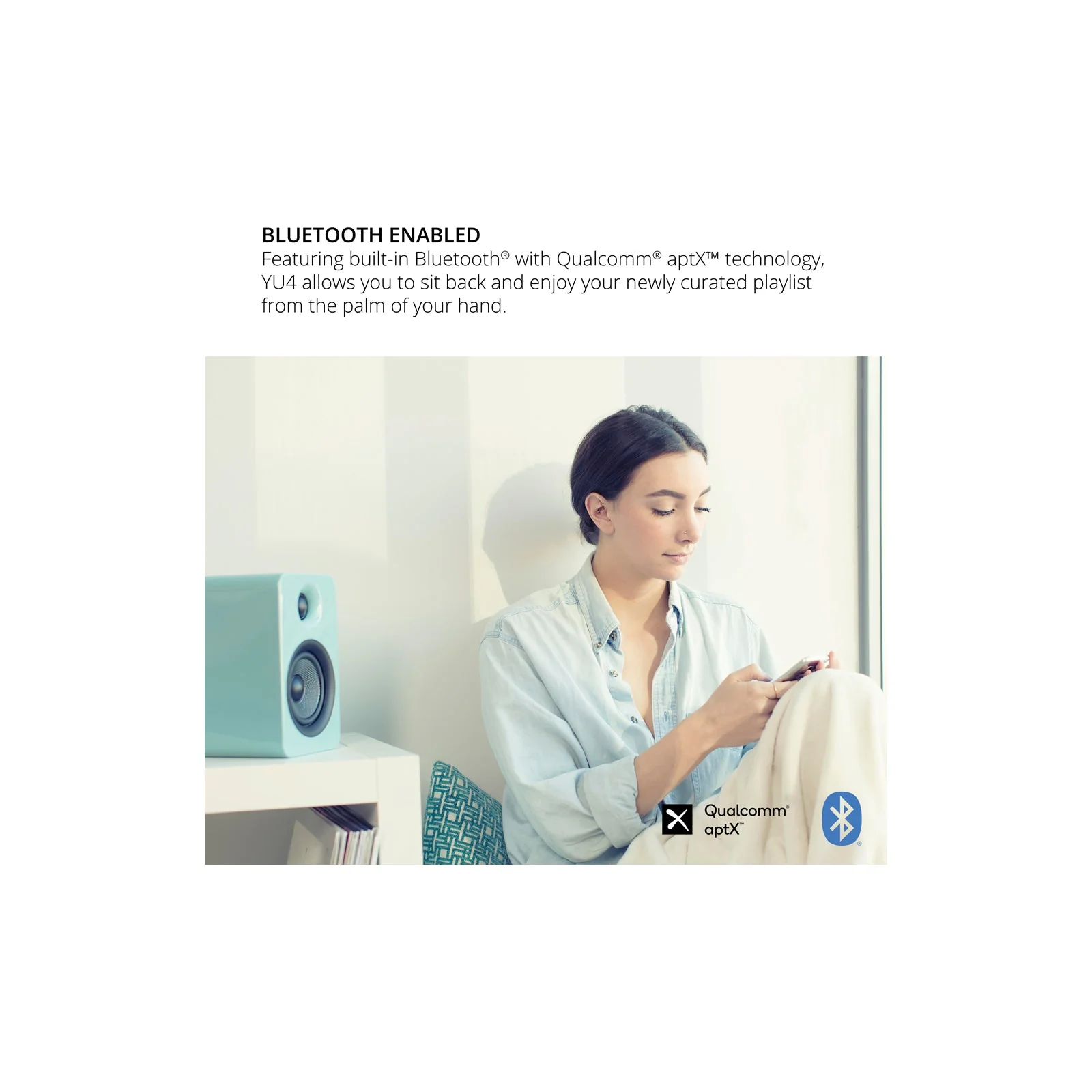 Kanto YU4 Powered Bookshelf Speakers With Bluetooth Walnut - Image 9