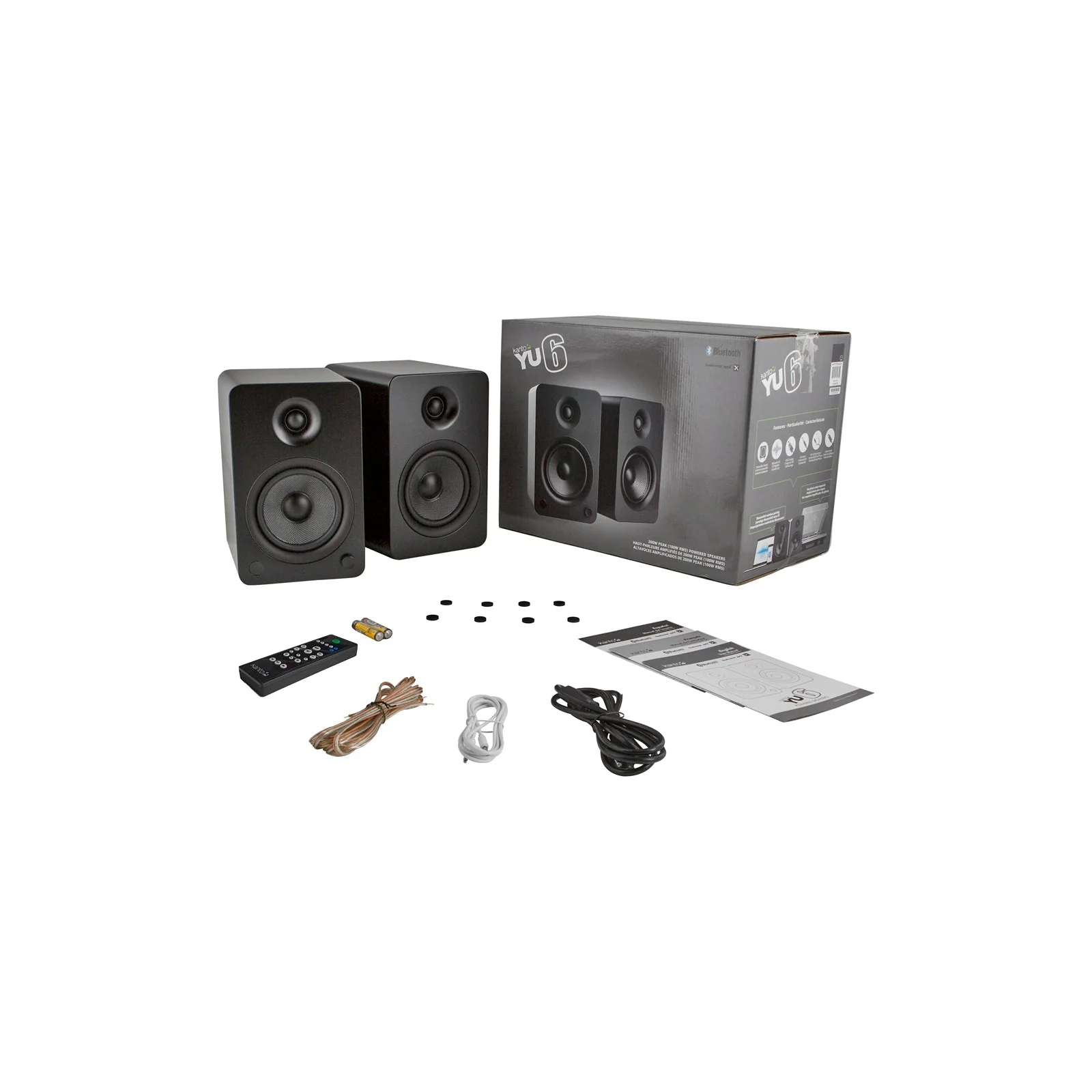 Kanto YU6 Powered Bookshelf Speakers With Bluetooth Matte Black - Image 12