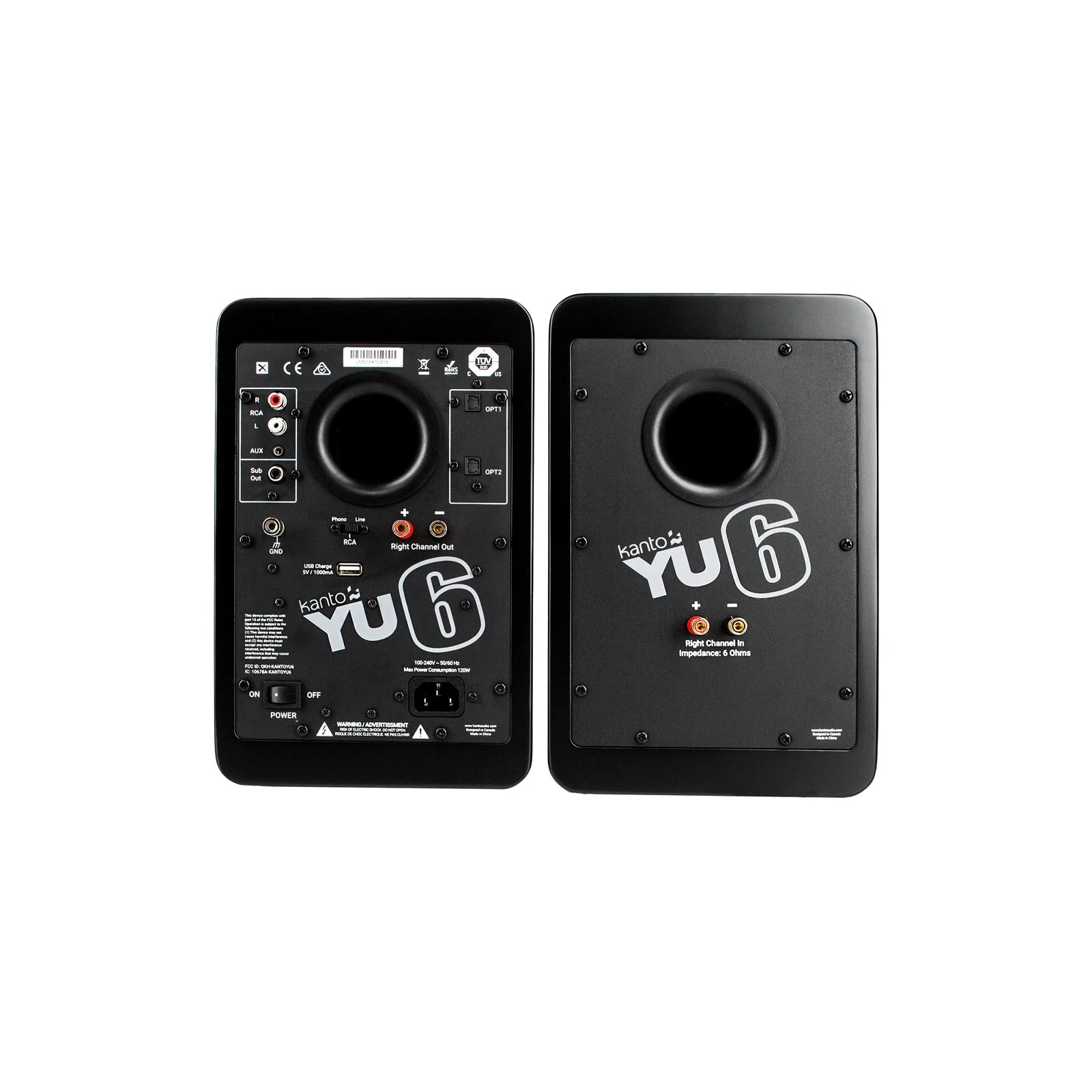 Kanto YU6 Powered Bookshelf Speakers With Bluetooth Matte Black - Image 4