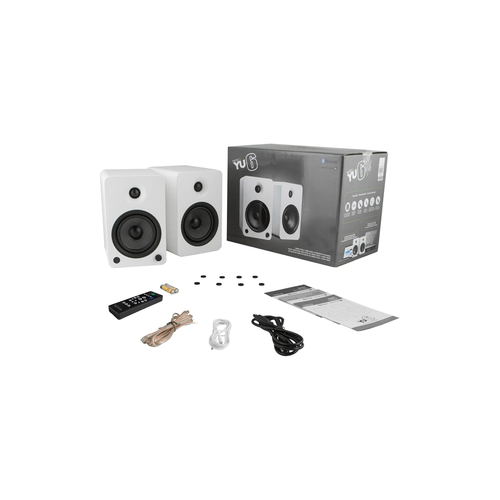 Kanto YU6 Powered Bookshelf Speakers With Bluetooth Matte White - Image 4