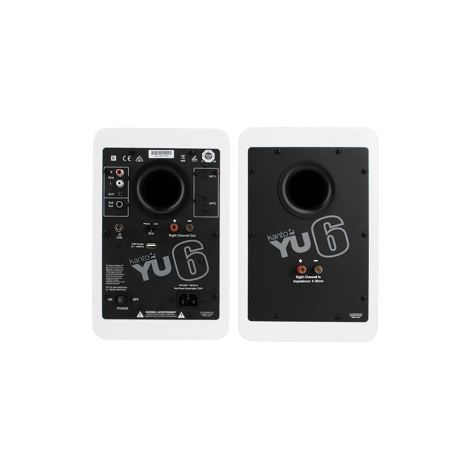 Kanto YU6 Powered Bookshelf Speakers With Bluetooth Matte White - Image 7
