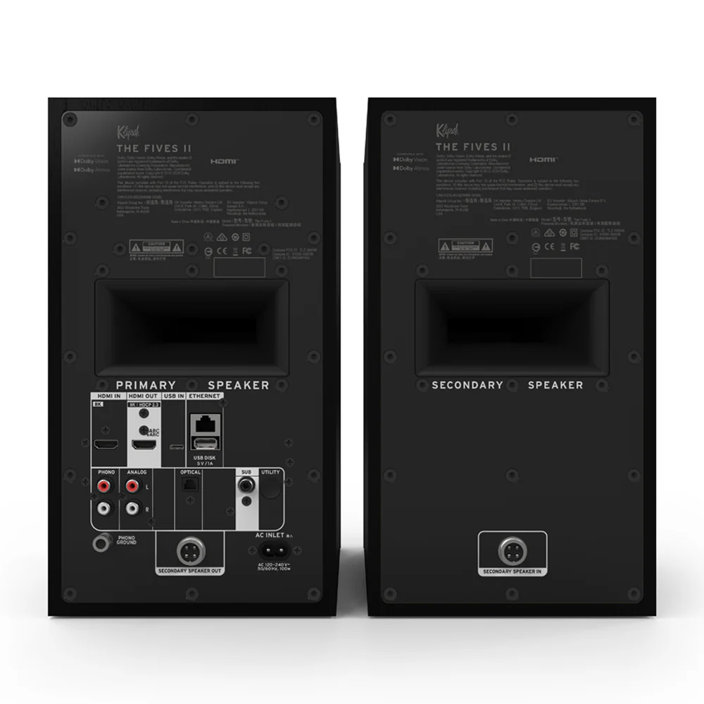 Klipsch The Fives II Active Bookshelf Speakers - Ebony - Image 3