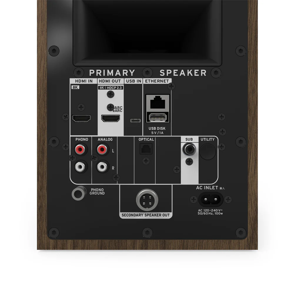 Klipsch The Fives II Active Bookshelf Speakers Pair - Walnut - Image 4