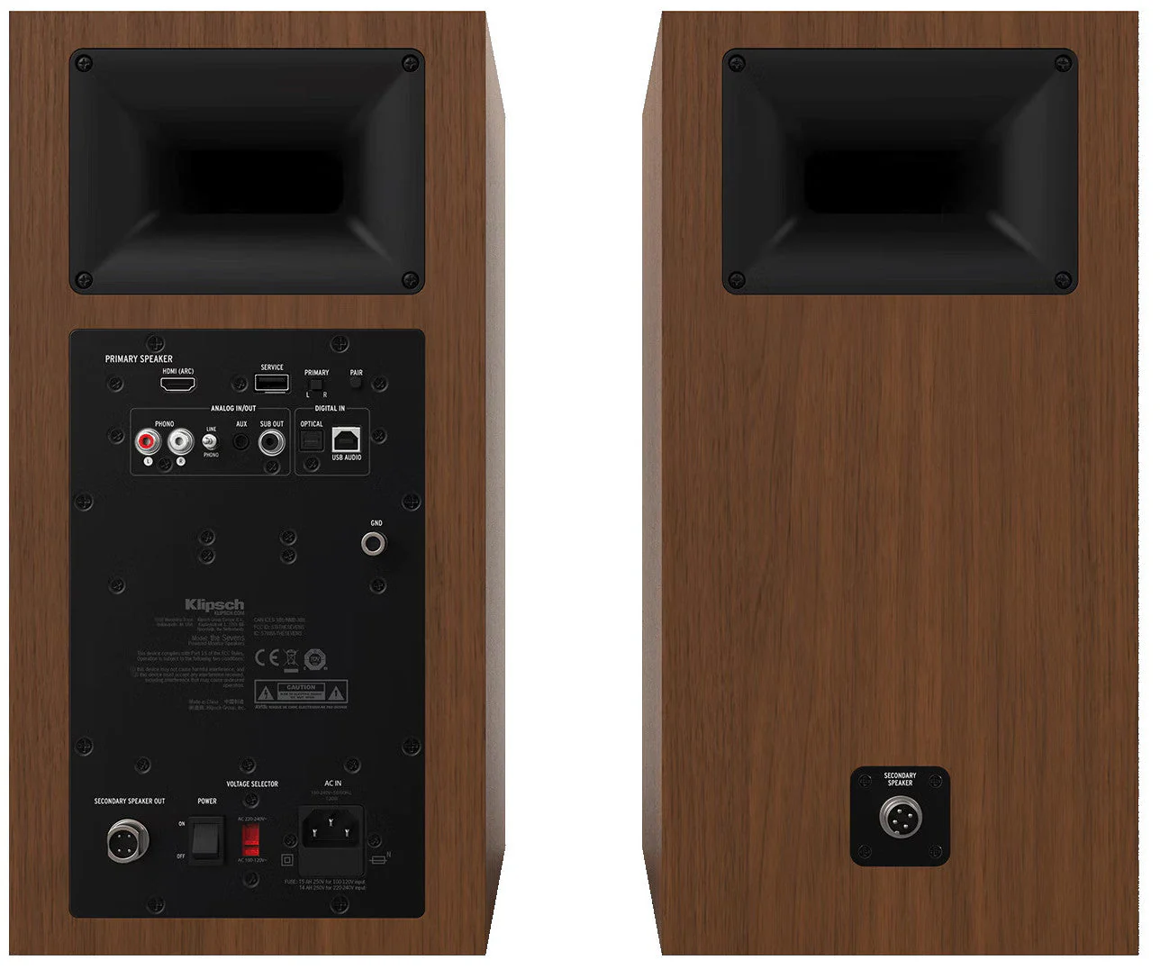 Klipsch The Sevens Active Speakers Walnut - Image 6