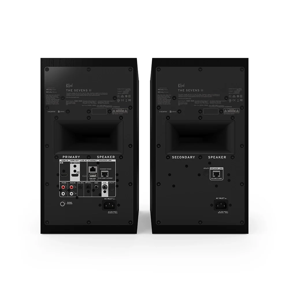 Klipsch The Sevens II Active Bookshelf Speakers Ebony - Image 2