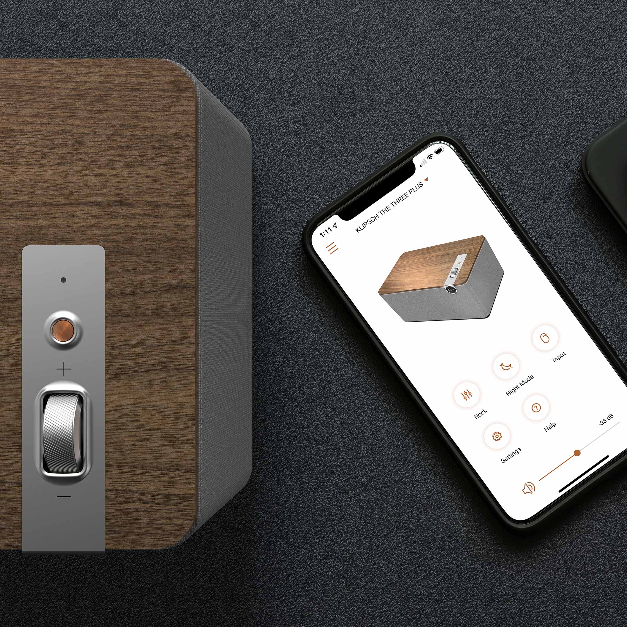 Klipsch The Three Plus Premium Multiroom Bluetooth Wireless Speaker Walnut - Image 6