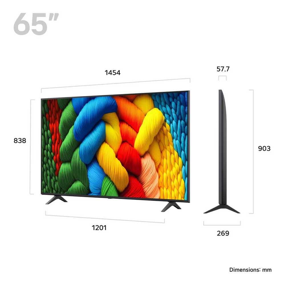 LG 65NANO80A6B 65 Inch NanoCell AI NANO80 4K Ultra HD HDR Smart TV - Image 2