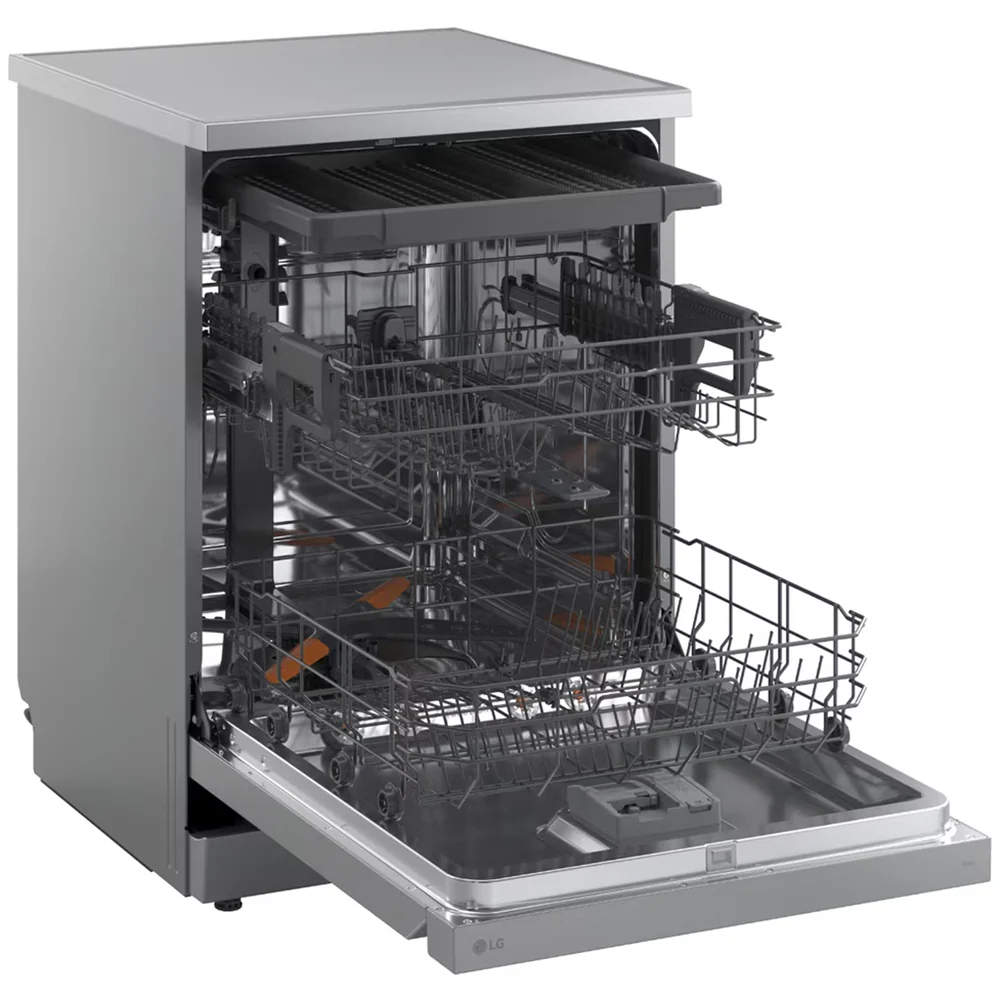 LG DF273FVS TrueSteam QuadWash WiFi Connected Full Size Freestanding Dishwasher 14 Place Settings Silver - Image 9