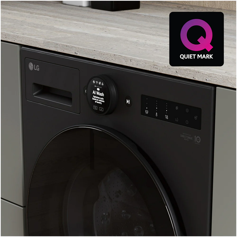 LG F4X7009TBB 9kg 1400 Spin AI Direct Drive Freestanding Washing Machine Black - Image 5