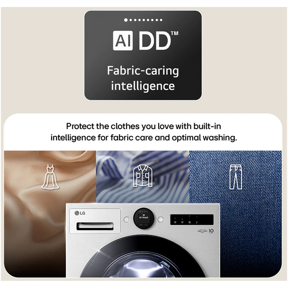 LG F4X7009TBB 9kg 1400 Spin AI Direct Drive Freestanding Washing Machine Black - Image 7