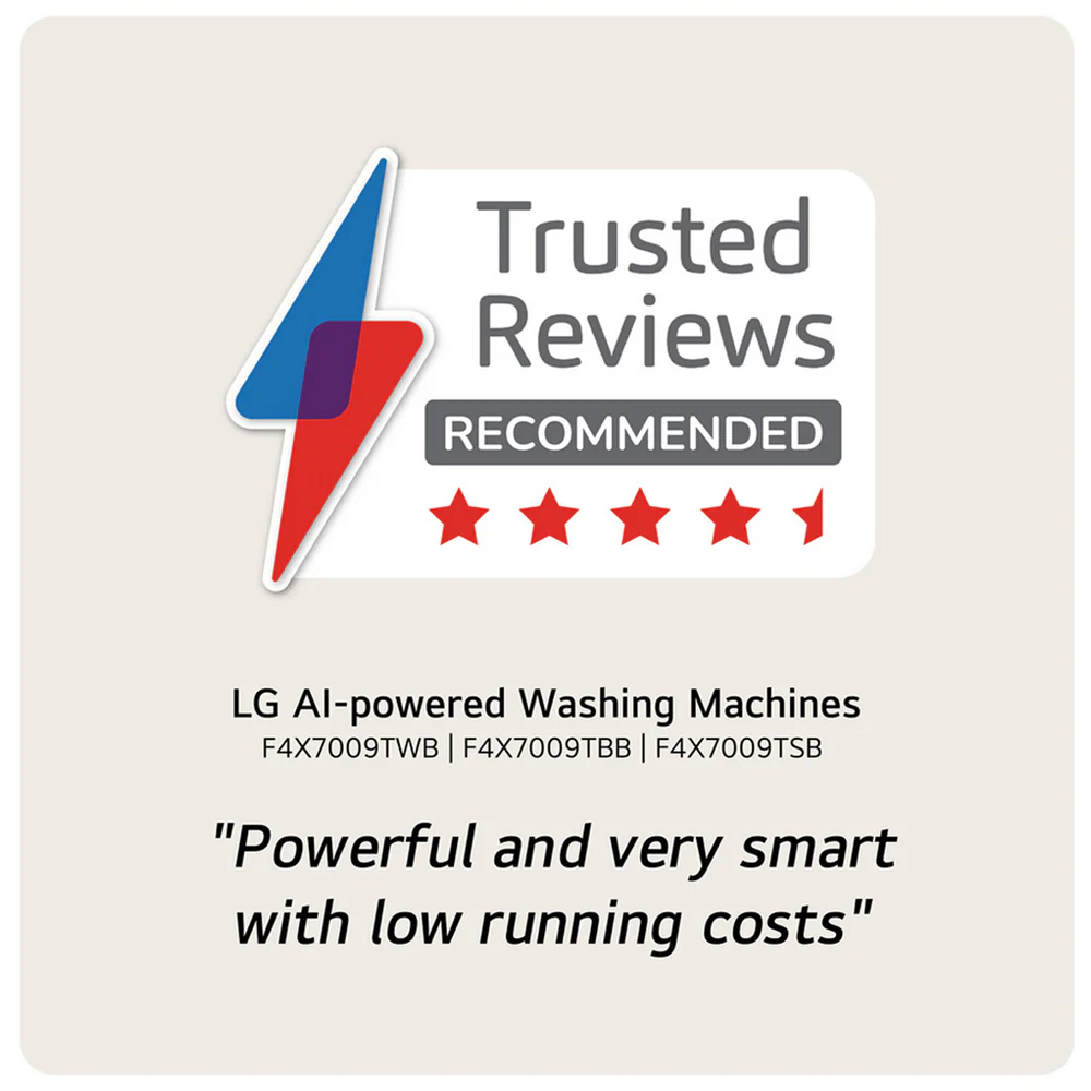 LG F4X7009TWB 9kg 1400 Spin AI Direct Drive Freestanding Washing Machine White - Image 4