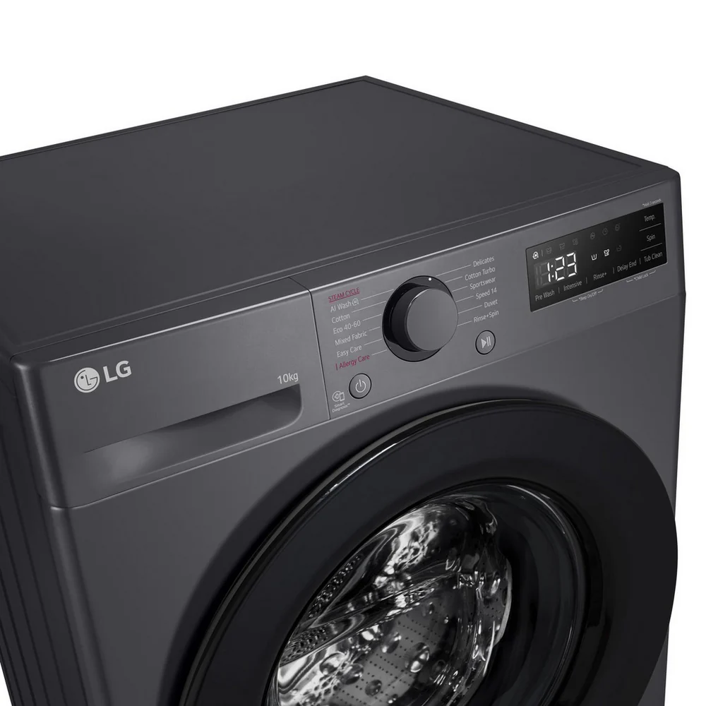 LG F4Y510GBLN1 10kg Steam 1400 Spin Freestanding Front Loading Washing Machine Slate Grey - Image 11
