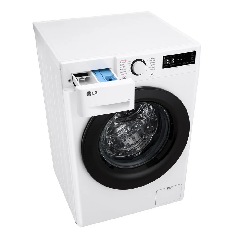 LG F4Y511WBLN1 11kg Steam 1400 Spin Freestanding Front Load Washing Machine White - A Rated - Image 14