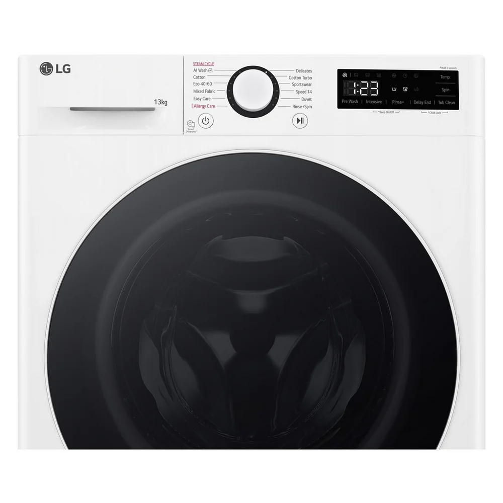 LG F4Y513WWLN1 13kg 1400 Spin AI Direct Drive Freestanding Washing Machine White - Image 3