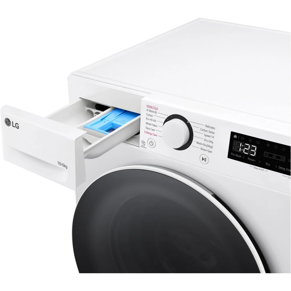 LG FWY606WWLN1 10+6kg 1400 Spin Washer Dryer White - Image 16