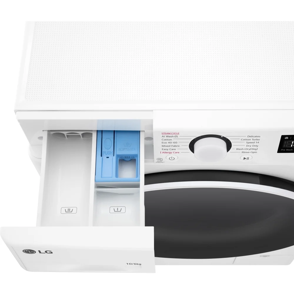 LG FWY606WWLN1 10+6kg 1400 Spin Washer Dryer White - Image 3