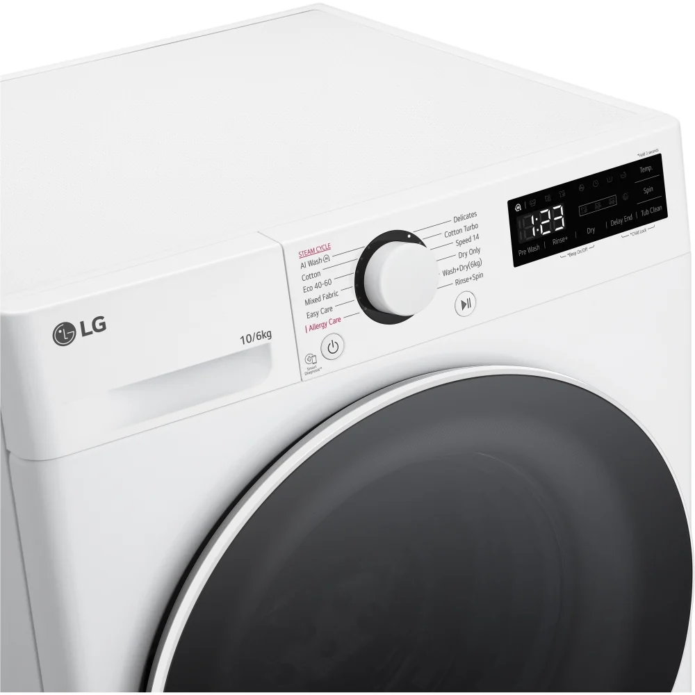 LG FWY606WWLN1 10+6kg 1400 Spin Washer Dryer White - Image 8