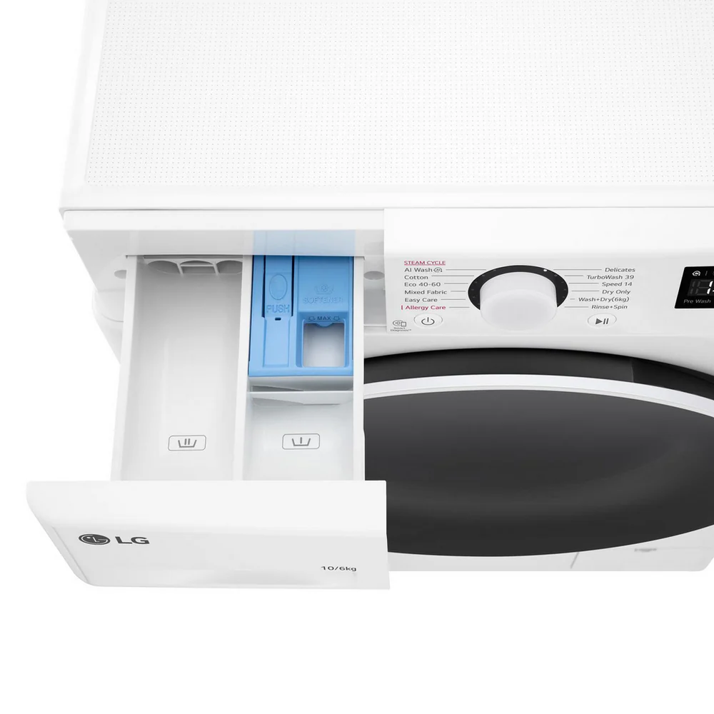 LG FWY706WWTN1 TurboWash360 10kg+6kg 1400 Spin AI Direct Drive Freestanding Washer Dryer White - Image 11