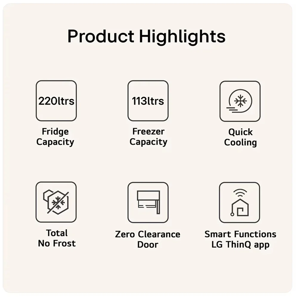 LG GBBSJ10DPY NatureFRESH 333L Total No Frost Fridge Freezer Prime Silver - Image 2