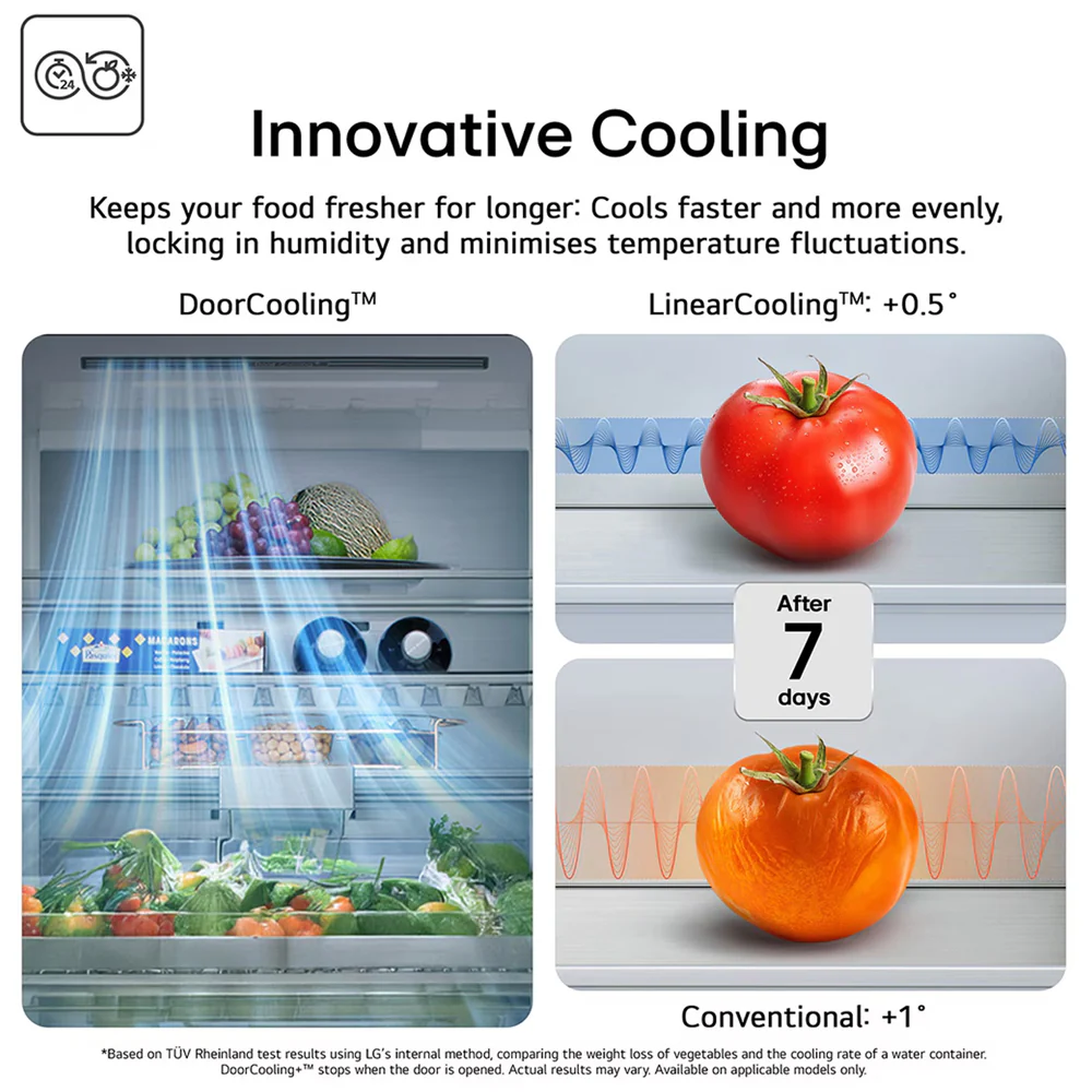 LG GBBSJ10DPY NatureFRESH 333L Total No Frost Fridge Freezer Prime Silver - Image 5