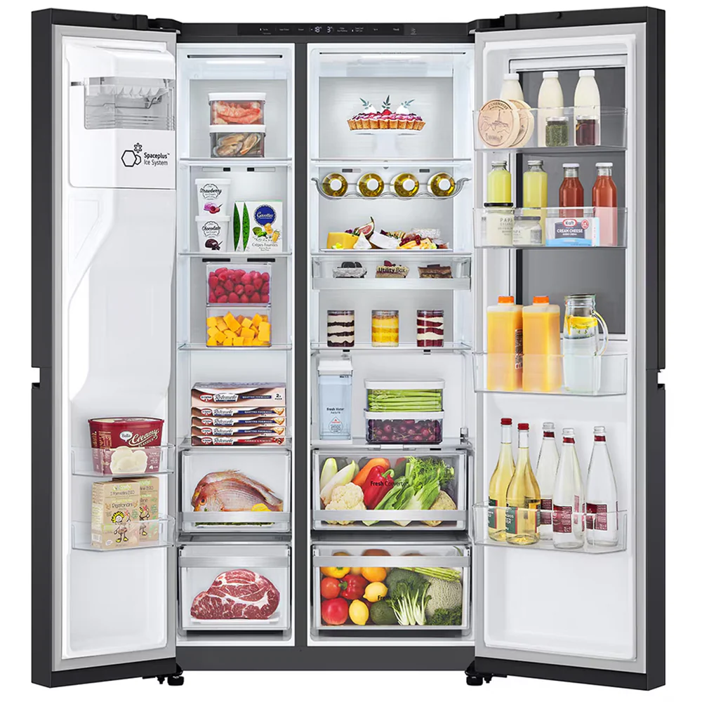 LG GSXE91EVAD 628L InstaView Non-Plumbed Frost Free American Fridge Freezer Essence Black Steel - Image 3
