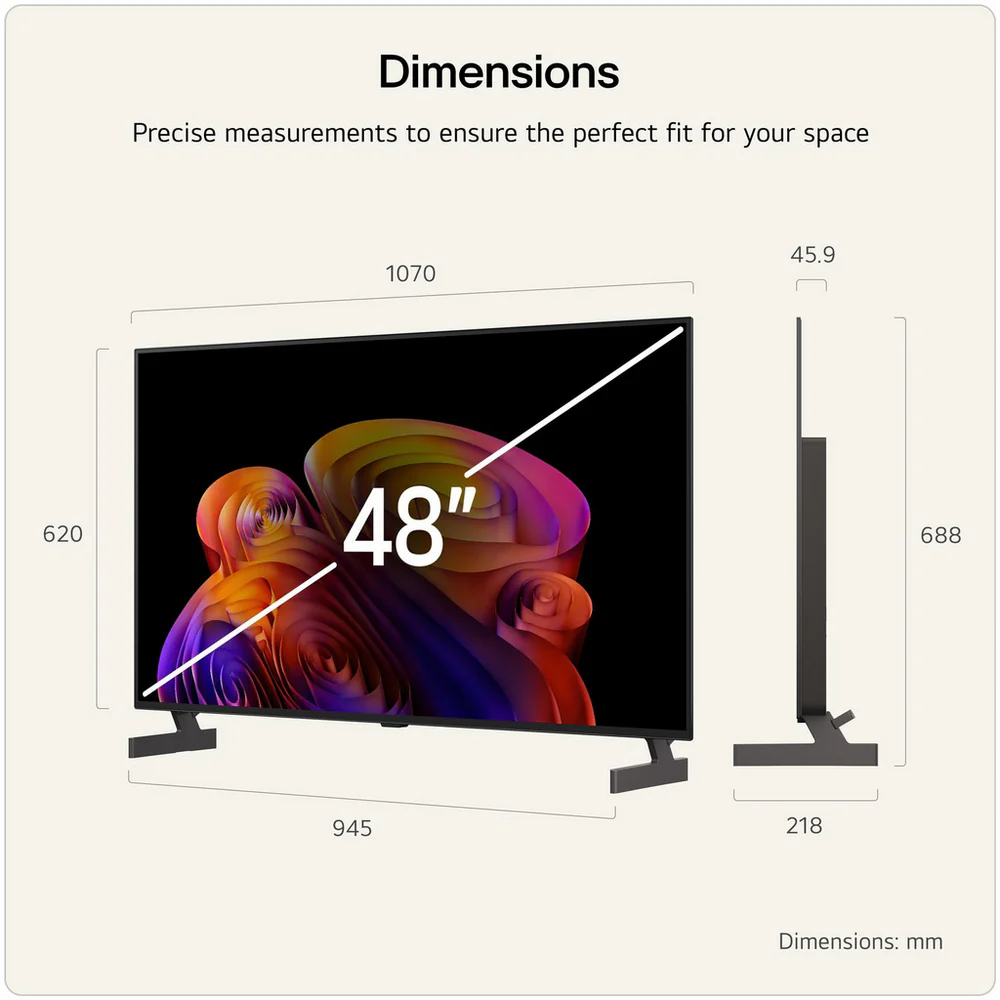 LG OLED48B6ELC 48 Inch OLED AI B6 4K Ultra HD HDR Smart TV 2026 - Image 3