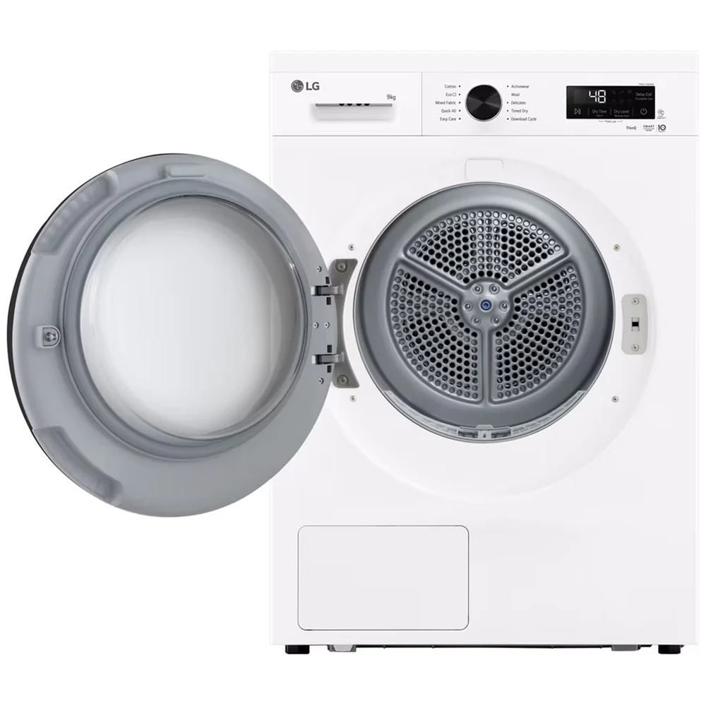 LG RHX1009NWK Sensor Dry 9kg WiFi Enabled Freestanding Heat Pump Tumble Dryer White - Image 2