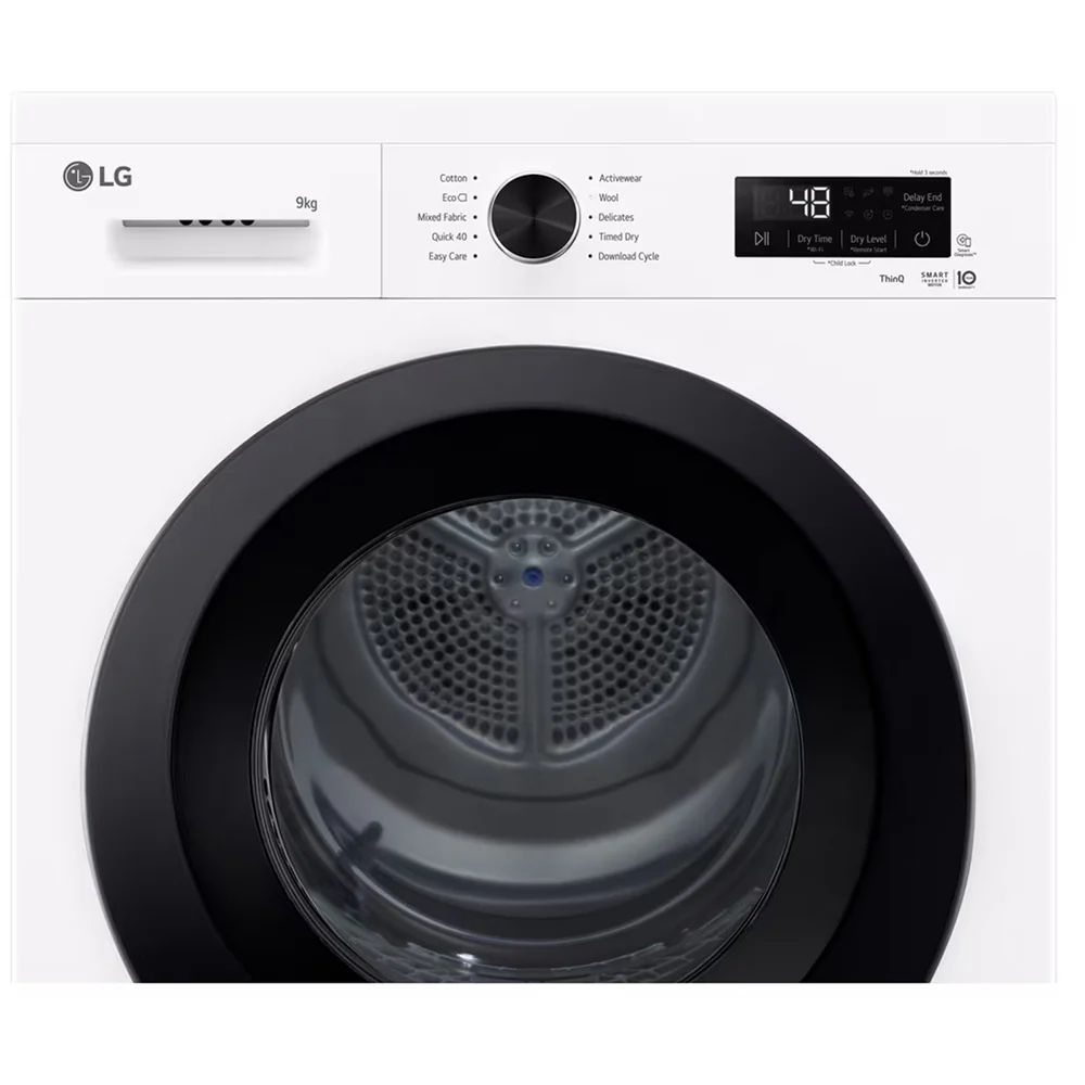 LG RHX1009NWK Sensor Dry 9kg WiFi Enabled Freestanding Heat Pump Tumble Dryer White - Image 4