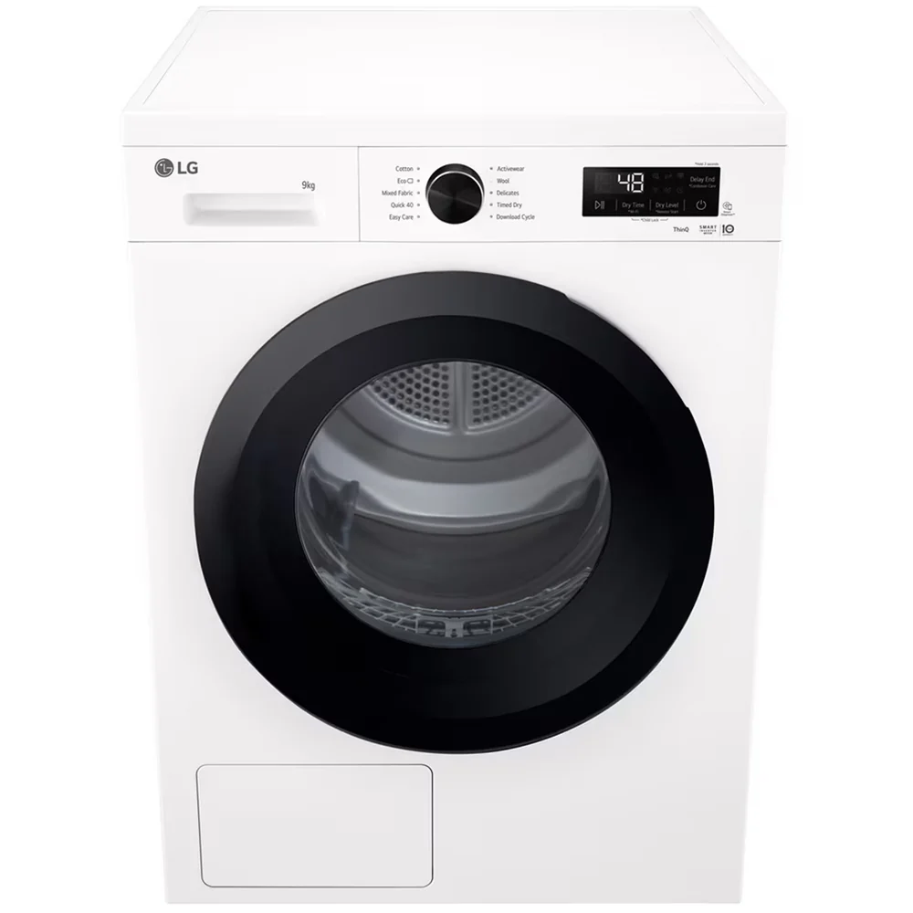 LG RHX1009NWK Sensor Dry 9kg WiFi Enabled Freestanding Heat Pump Tumble Dryer White - Image 6