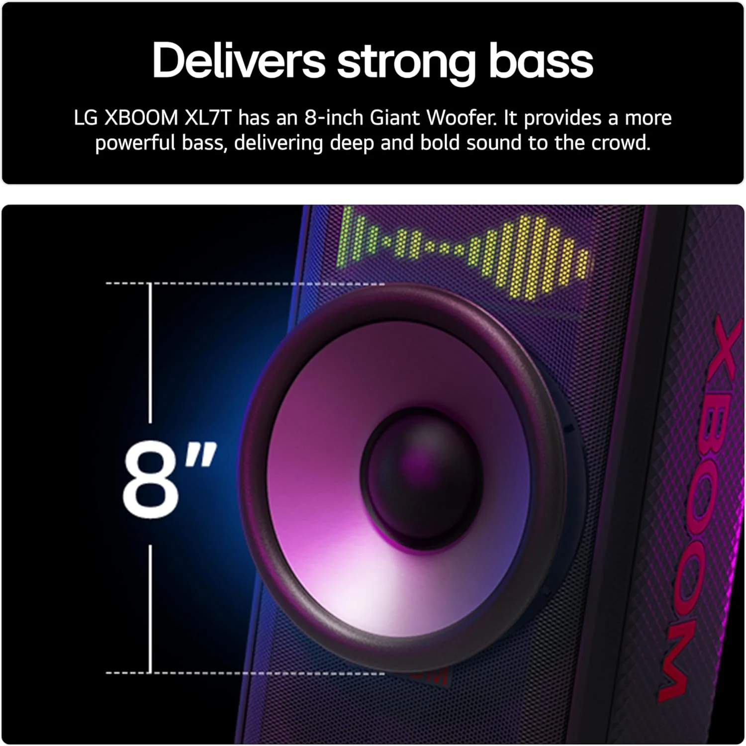 LG XBOOM DXL7T 250W Bluetooth Megasound Party Speaker - Black - Image 9