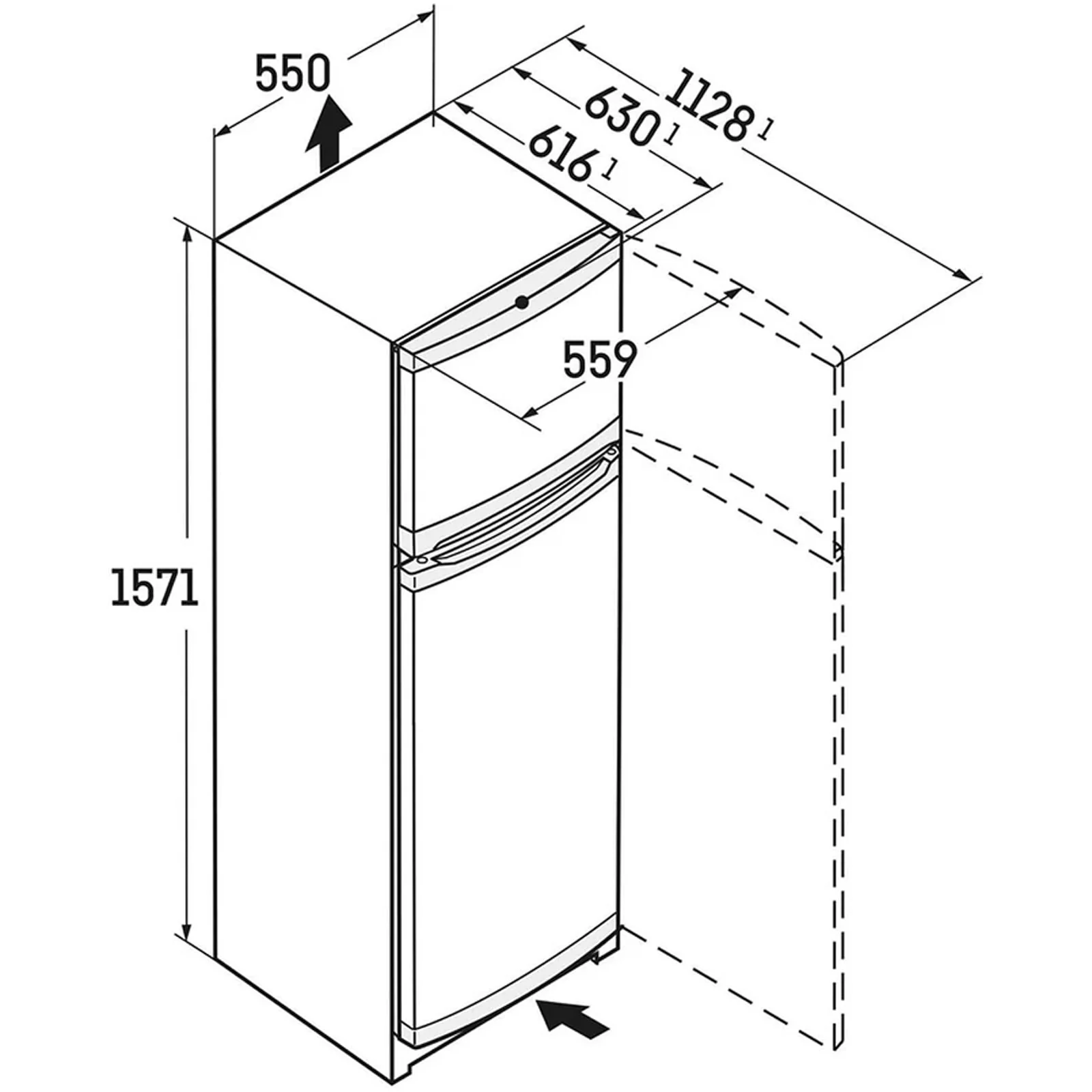 Liebherr Comfort CTE2931 55cm 270L Top Mount Freestanding Fridge Freezer White - Image 4