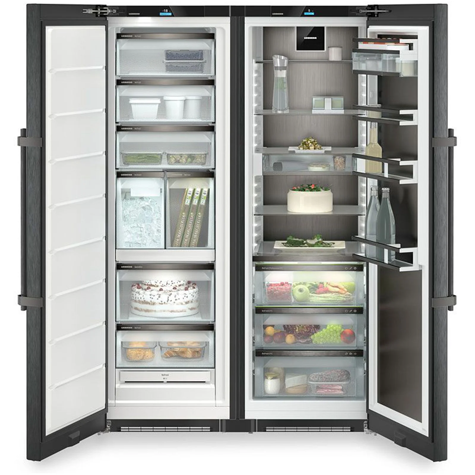 Liebherr Peak XRCBS5295 120cm 519L Freestanding No Frost Side by Side Fridge Freezer Black Steel - Image 2