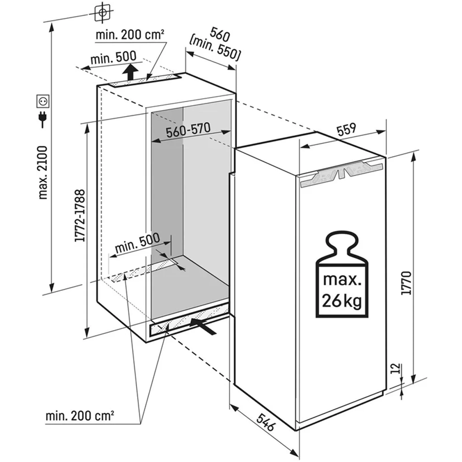 Liebherr Plus IRDDI5120 Fully Integrated Larder Fridge with EasyFresh and bottle basket - Image 3