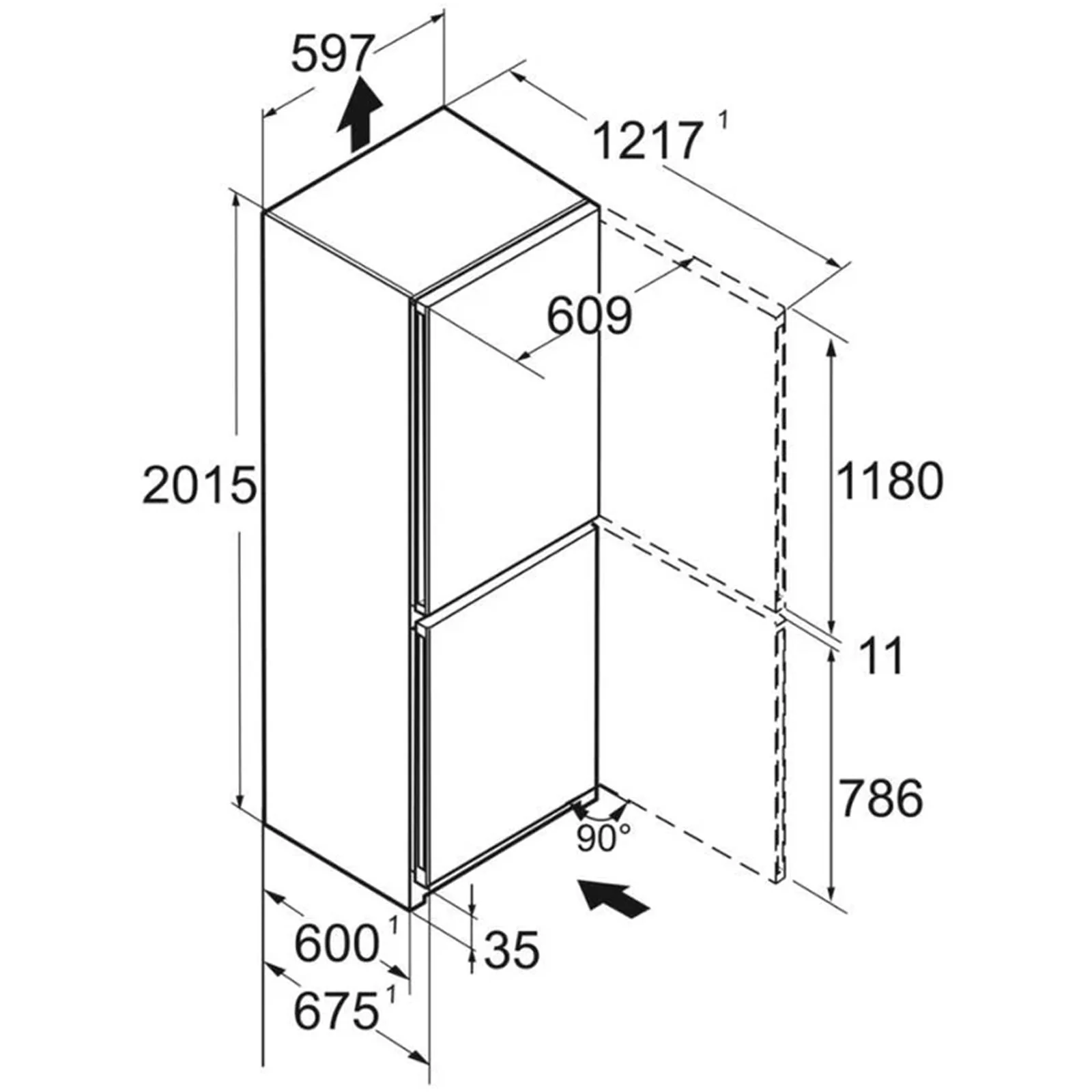 Liebherr Pure CNSFD5703 60cm 369L No Frost Fridge Freezer Silver - Image 9